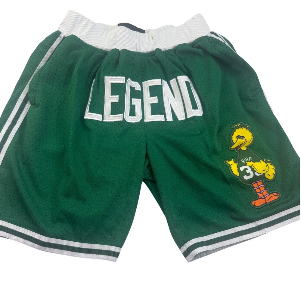 Just Don Legend Basketball Shorts Green Larry Bird Big Bird Celtics Mens Small